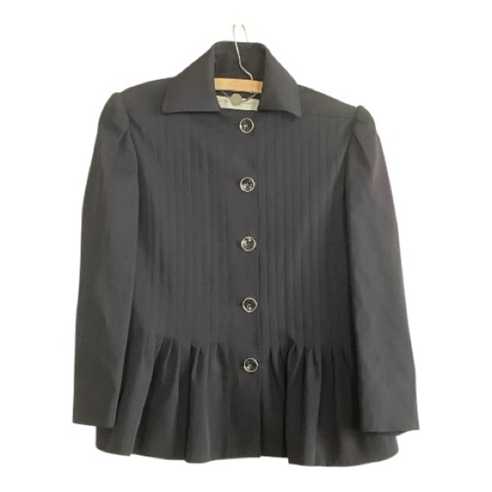 Stella McCartney Black Pleated Hem Blazer